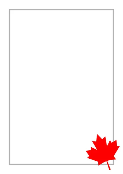 あなたのテキスト A4サイズの紙のためのコピースペースとカナダのカエデの葉の象徴フラグ装飾ボーダーカードフレーム — ストックベクタ