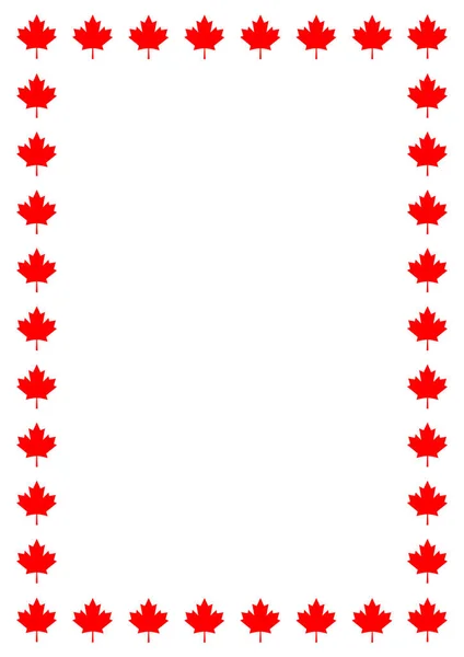 Canadian Maple Leaf Symbolism Flag Decorative Border Postcard Frame Copy — Stock Vector