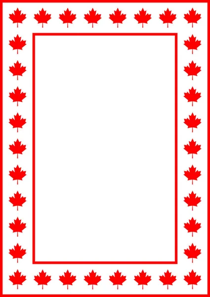 Канадский Кленовый Лист Символики Флаг Рамки Открытки Копировальным Местом Текста — стоковый вектор
