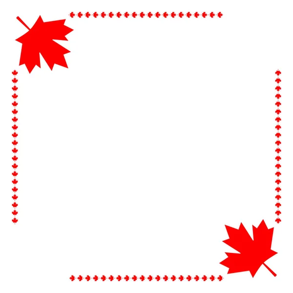Canadian Flag Corner Maple Leaf Symbol Frame Border Empty Space — Stock Vector