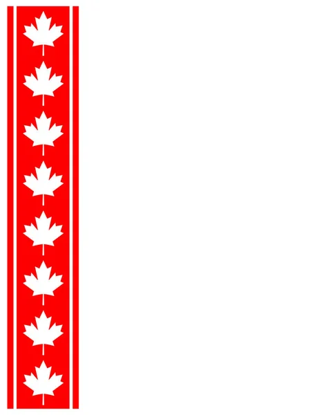 Canadese Vlag Symbolisme Lint Esdoorn Rood Blad Frame — Stockvector