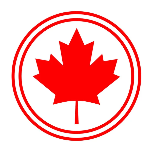 Canadese Symboliek Vlag Esdoorn Blad Abstract Rond Logo Symbool — Stockvector