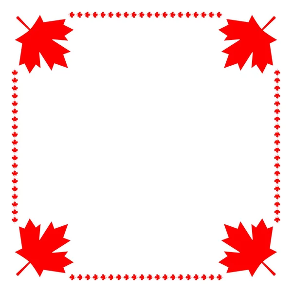 Καναδική Σημαία Συμβολισμός Σφενδάμου Κόκκινο Φύλλο Γωνία Πλαίσιο — Διανυσματικό Αρχείο