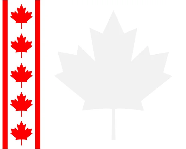 Canadese Vlag Symboliek Lint Esdoorn Rood Blad Frame Achtergrond — Stockvector