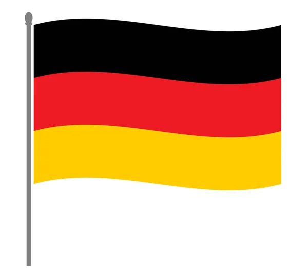 German Flag Flagpole Icon Symbol — Stock Vector