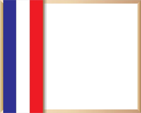 Metnin Resimlerin Için Boş Alanı Olan Fransız Bayrak Sembolizm Çerçevesi — Stok Vektör