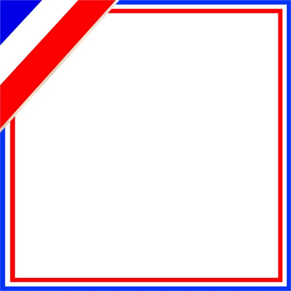 Marco Esquina Bandera Francesa Con Espacio Blanco Para Texto — Archivo Imágenes Vectoriales