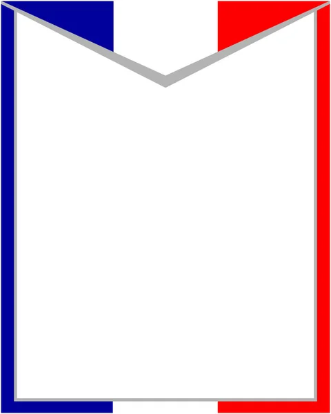 French Flag Corner Frame Blank Space Text — Stock Vector