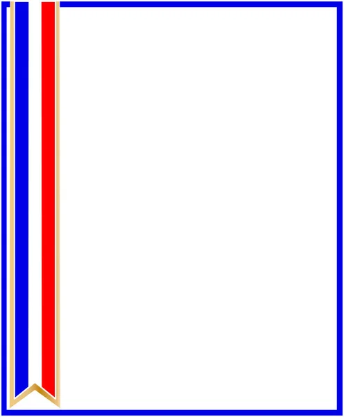 French Flag Ribbon Frame Blank Space Text — Stock Vector