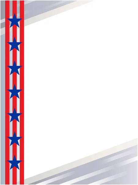 Usa Bandiera Simboli Bordo Con Spazio Vuoto Testo — Vettoriale Stock
