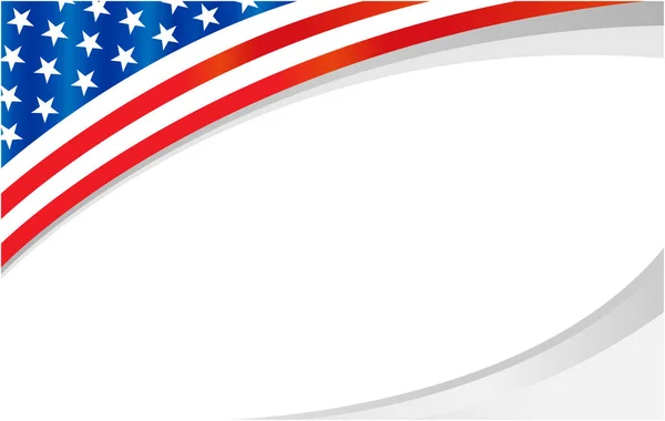 Bannière Carte Fond Motif Onde Symbole Drapeau Américain Avec Espace — Image vectorielle