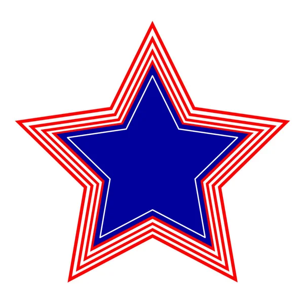 Ícone Emblema Símbolo Estrela Americana Emblema Isolado — Vetor de Stock