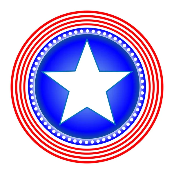 American Star Symbol Emblem Logo Icon Isolated — Stock Vector