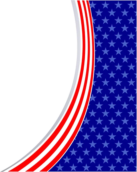 テキストのコピースペースを持つアメリカの旗のシンボル波パターンの背景カードバナー — ストックベクタ