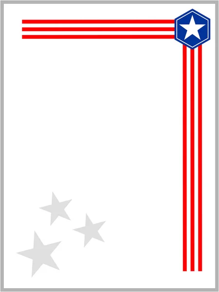 Symboles Américains Ruban Coin Cadre Frontière Patriotique Avec Espace Vide — Image vectorielle