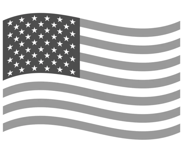 Amerikaanse Vlag Zwart Wit Afbeelding — Stockvector