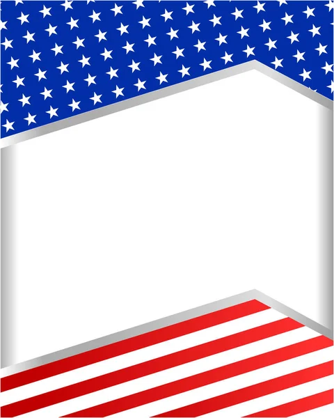 Usa Flag Frame Background Clean Space Your Text — Stock Vector