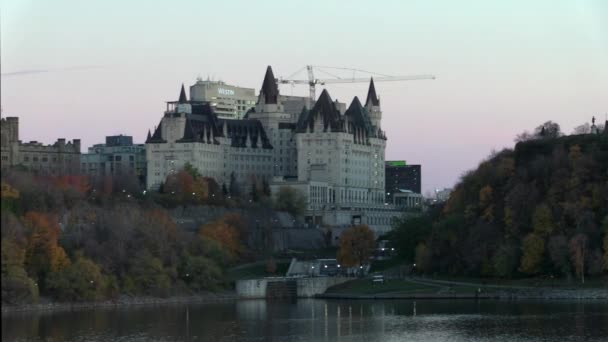 Canada's Capital City of Ottawa at dusk — Stock Video