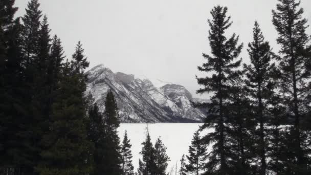 Die felsigen Berge im Winter — Stockvideo