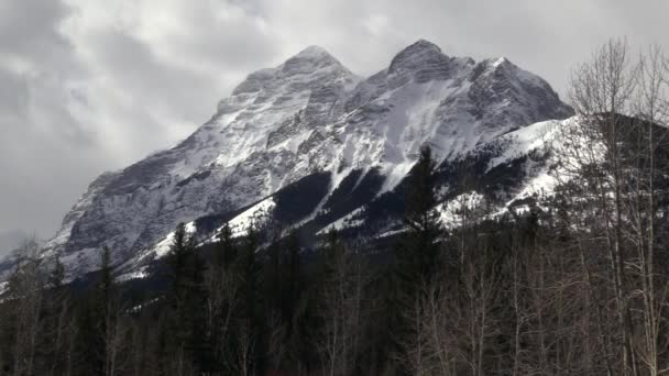 Las montañas rocosas en un día soleado — Vídeos de Stock