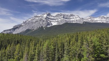Aydınlık ve güneşli bir günde Rocky Dağları