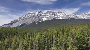 Aydınlık ve güneşli bir günde Rocky Dağları