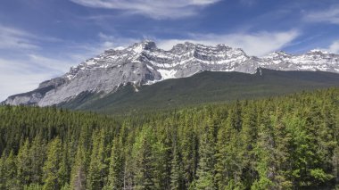 Aydınlık ve güneşli bir günde Rocky Dağları