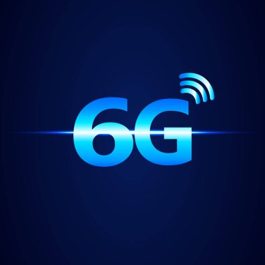 Mavi arkaplanlı 6G kavramı