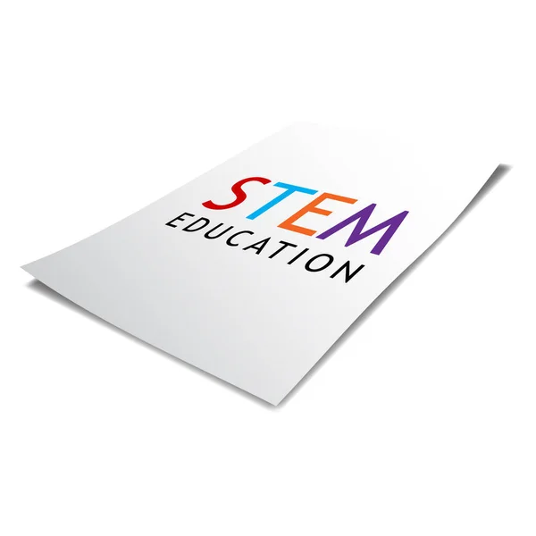 Stemのイラスト 数学教育 パンフレット ポスター ウェブサイト オンラインコミュニティのためのA4用紙上のテキスト — ストックベクタ