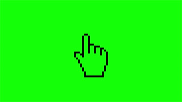 Green Screen Web Element Clear Click Hand — стоковое видео