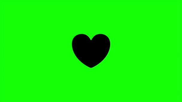 Green Screen Web Element Clear Heart — Stock Video