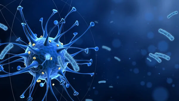 病原体呼吸器ウイルス2019 Ncvインフルエンザ流行 3D医療 — ストック写真