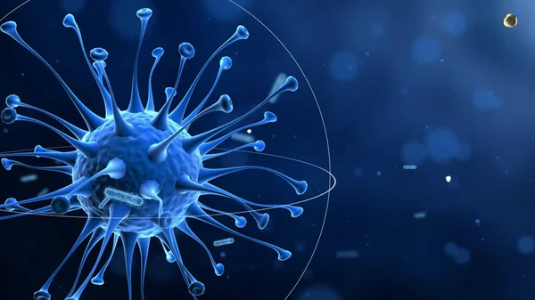 病原体呼吸器ウイルス2019 Ncvインフルエンザ流行 3D医療 — ストック写真