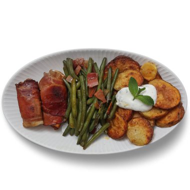 Jambonlu dürüm, kızarmış patates, güzel yemek, dövüş kalitesi.