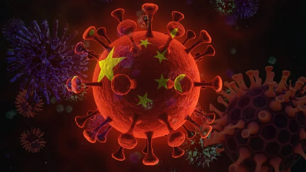 Patogen Respiratory Coronavirus 2020 Ncov Flu Epidemia Koncepcja Zagrożenia Zdrowia — Zdjęcie stockowe