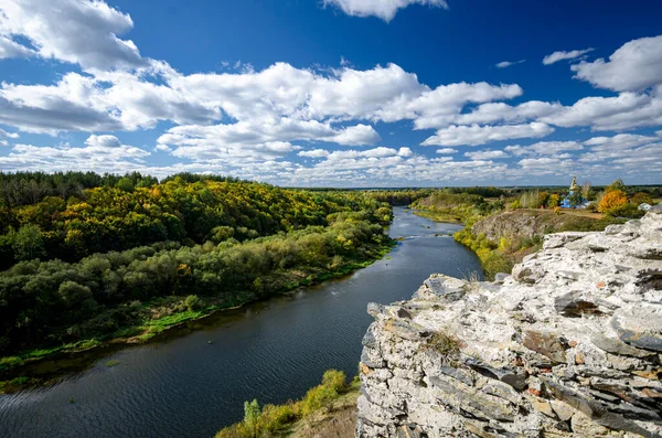 Beautiful View River Forest Warm Summer Day — Stock Photo, Image