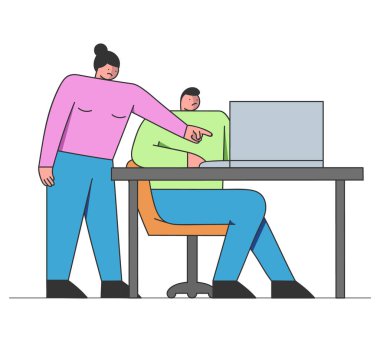 Beyin Fırtınası ve Takım Çalışması Konsepti. Yaratıcı İnsan ve Kadın Yeni Bir Proje Düşünüyor ve Geliştiriyor. İş Adamları Koleksiyonu.