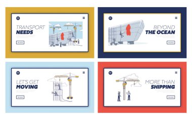 Tersane kavramı. Web sitesi İniş Sayfası. İşçiler büyük gemiyi tamir ediyor. Kuru Rıhtımda Düşük Çoklu Gemi İnşaatı