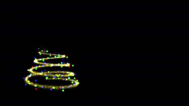 Sentiers de paillettes arbre de Noël avec des feux d'artifice étonnants — Video