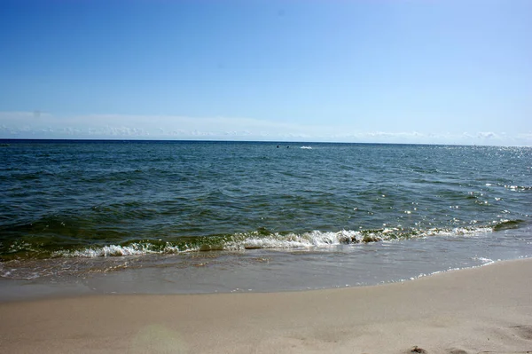 Sable Sur Plage Déserte Gros Plan Mer Hel Pologne Personne — Photo