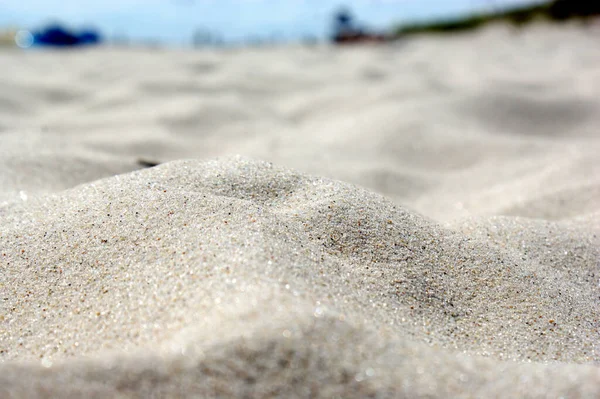 Arena Playa Del Desierto Primer Plano Hel Polonia Sin Personas — Foto de Stock