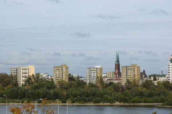 Panorama Wschodniej Części Warszawy Kościół Praski Poludnie — Zdjęcie stockowe