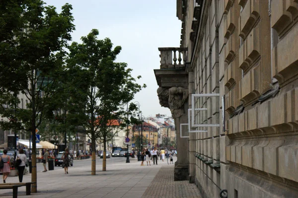 Красочные Жилые Дома Аллее Старого Города Варшаве Польша Тротуар Улице — стоковое фото