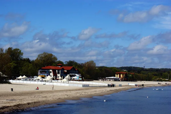 Polnische Ostsee Schöne Blaue Meereswellen Ozean Horizont Sand Und Strand — Stockfoto