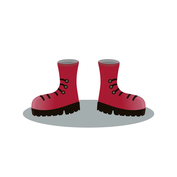 Vector Illustration Red Pair Boots White Background — Stock Vector