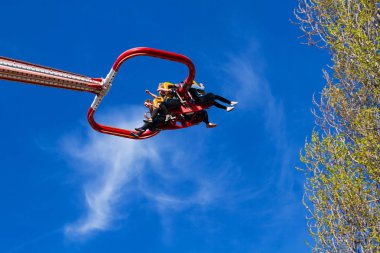 Viyana-Mart 31, 2017. İnsanlar engoing binme carousel, Pra