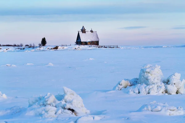 Russian north, White Sea in winter — Stock Photo, Image