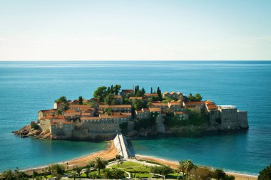 Sveti Stefan resort üstten görünüm, Karadağ Cumhuriyeti, p renkli