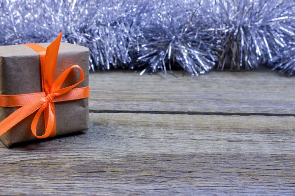 Boxes gift on the wooden table — Free Stock Photo