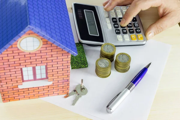 Das Konzept Der Kostenberechnung Darlehen Hypothek Gemeinschaft — Stockfoto